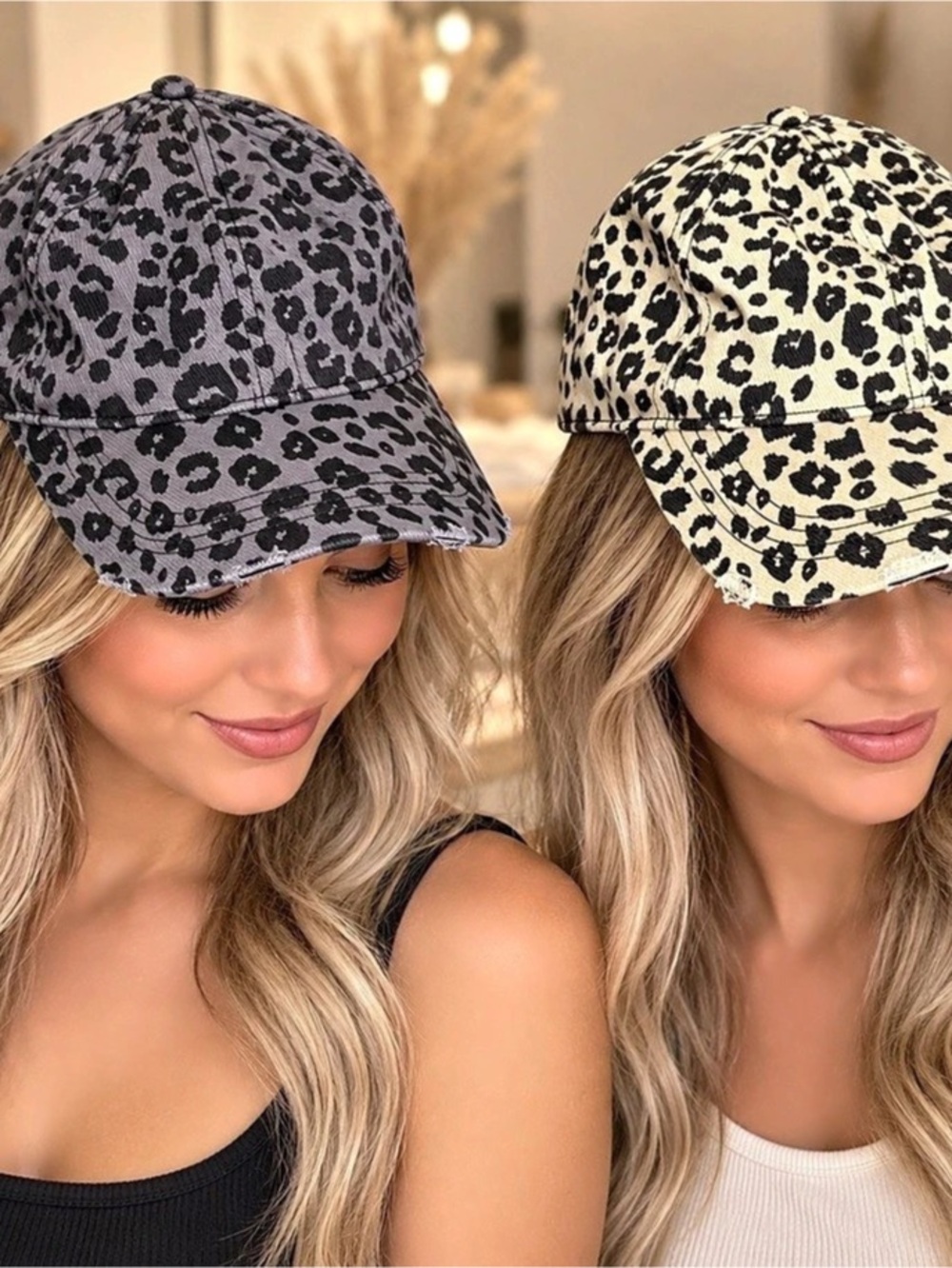 Leopard Print Baseball Caps 2-Pack
